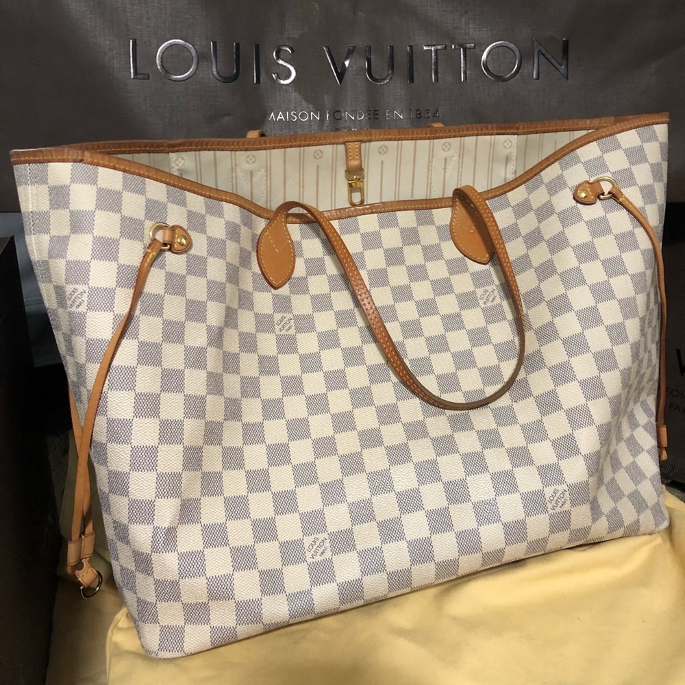 Louis Vuitton Never Full GM Damier Azur Canvas